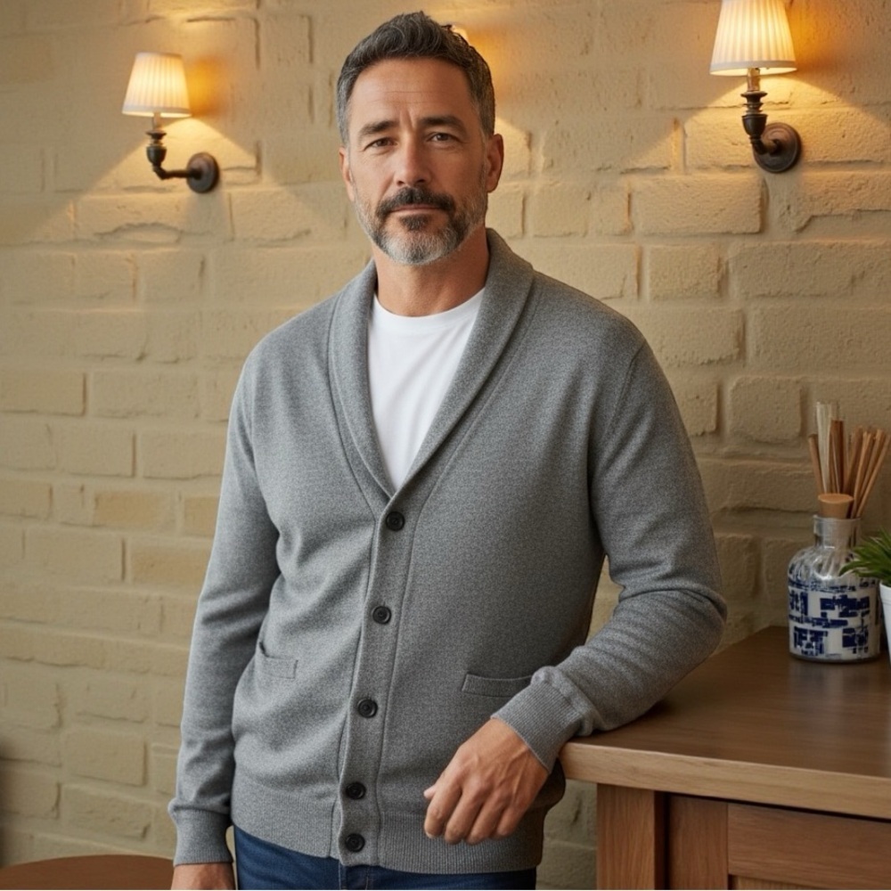 BANANA REPUBLIC LUxe
Sweater Collection Dark Gray Sweater Cardigan Men's Size
M